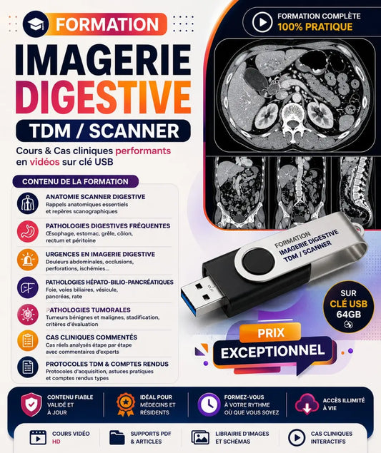 (DIGESTIVE) Formation Imagerie Digestive – TDM / Scanner | Clé USB MEDFLASH 64 Go